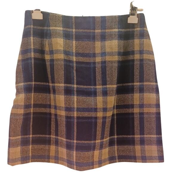 Vintage Bentley Plaid Wool Blend Mini Skirt Women's Small Preppy Academia 90s - Picture 2 of 6
